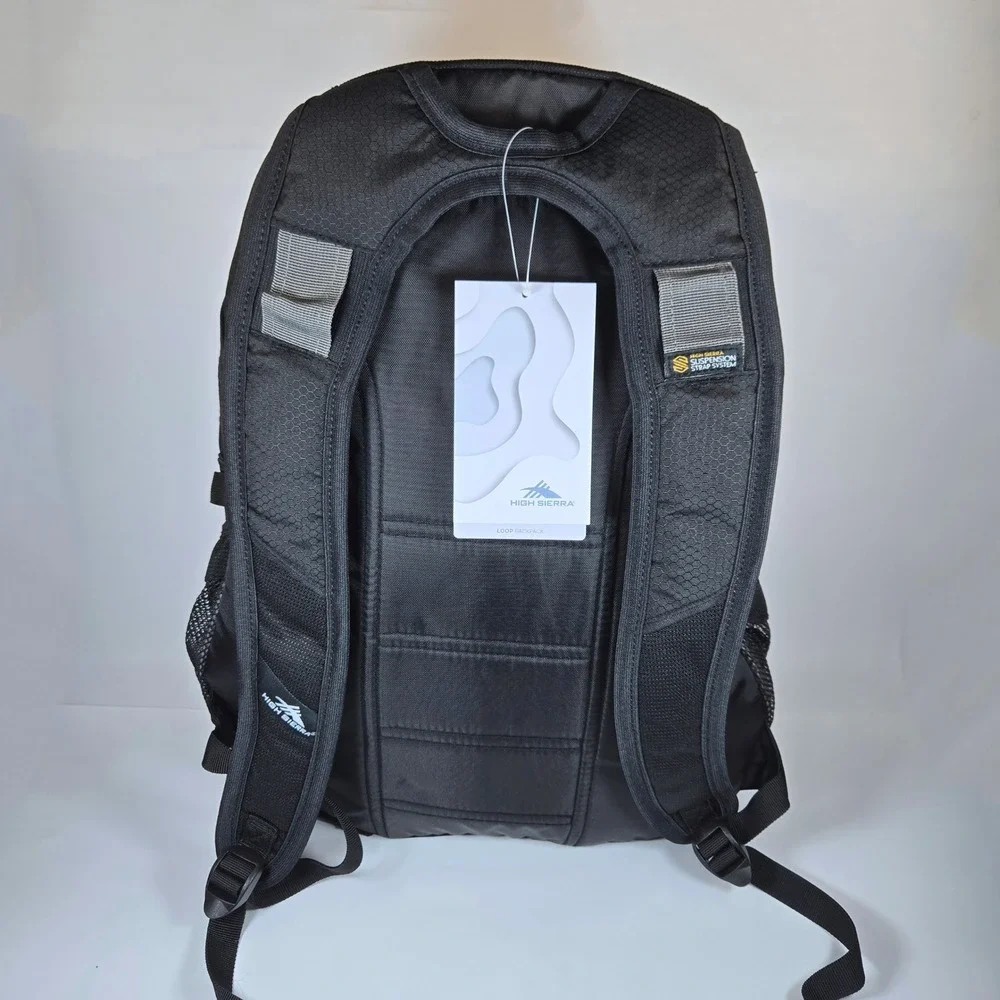 New High Sierra Loop Backpack Black 33L Laptop Tablet Sleeve Travel Bag NWT